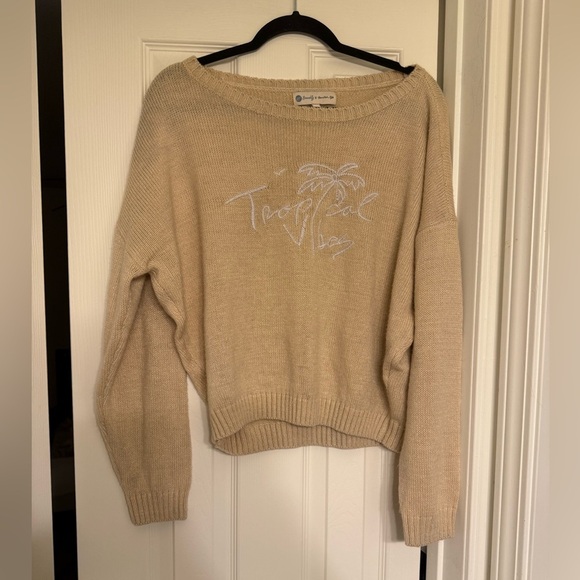 Beachly X Goldfish Kiss Tropical Vibes Sweater Size L - Picture 1 of 5